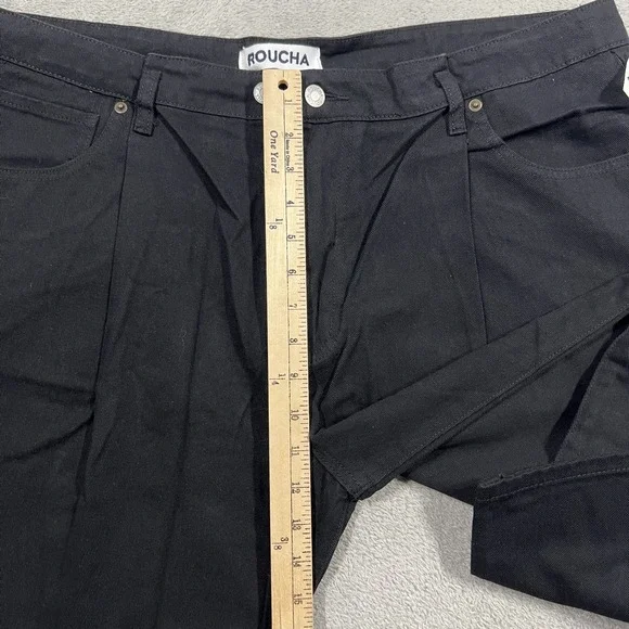 Roucha Jeans Womens Size D 16-18 Over 5'4 Dada Black Denim Pleated Ankle New - Picture 6 of 16